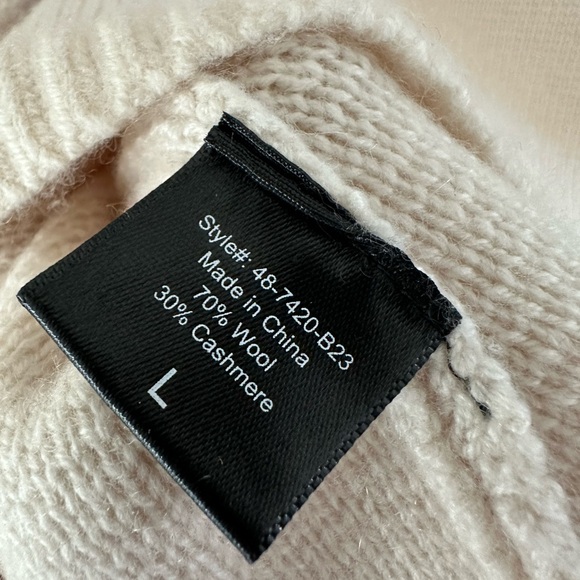 Jenni Kayne Cooper Cashmere Cardigan Sz L Ivory Beige - Picture 11 of 15